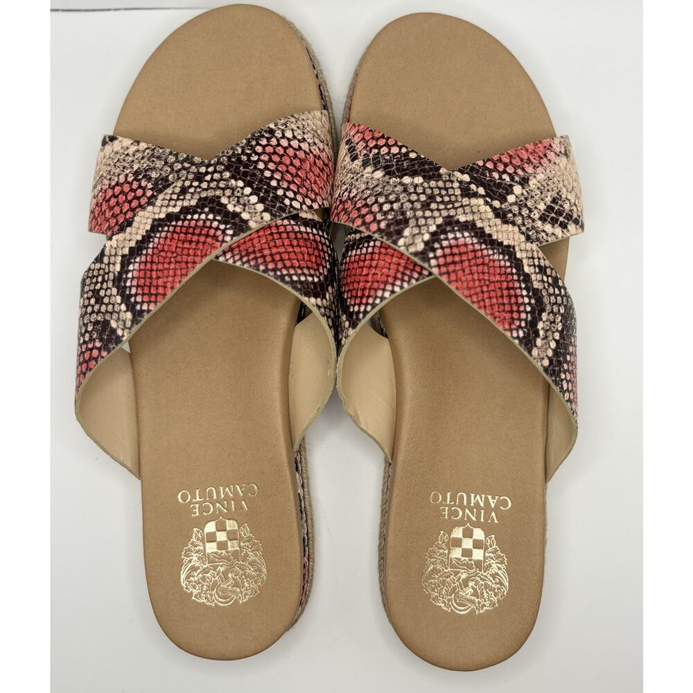 Vince Camuto Snakeskin Print Slide Sandals – Size 10 - Picture 3 of 7